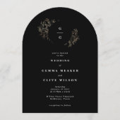 Invitation Arche Mariage monogramme à main élégante (Devant)