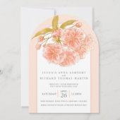 Invitation Arche mariage photo couleur fleur d'arbre de pêche (Devant)