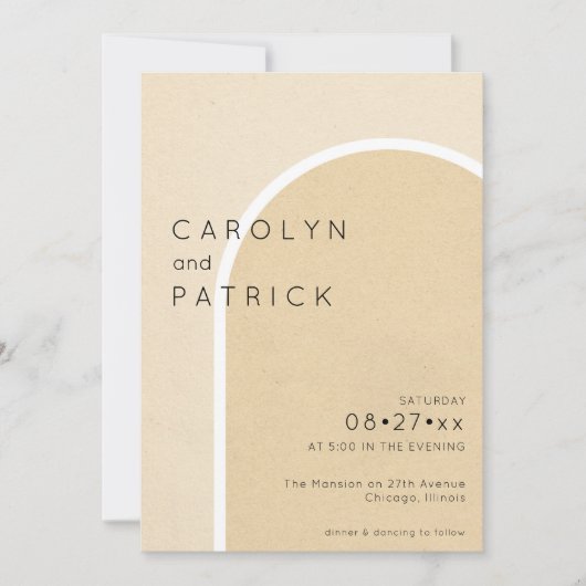 Invitation Arche minimaliste | MARIAGE (Devant)
