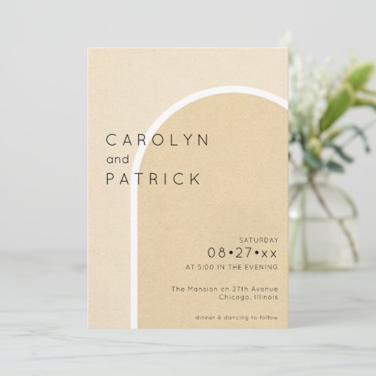 Invitation Arche minimaliste | MARIAGE (Debout devant)