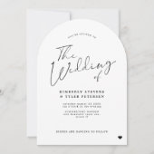 Invitation Arche minimaliste simple script moderne photo mari (Devant)