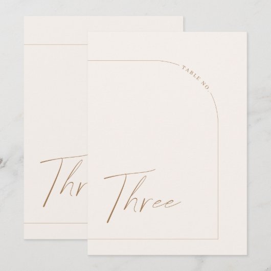 Invitation Arche moderne Boho Tableau Trois Numéro de tableau (Devant / Derrière)