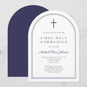 Invitation Arche Moderne de Première Communion pour Garçon en