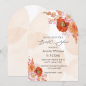 Invitation arche moderne grip oranger fleurs bridal arche dou (Devant / Derrière)