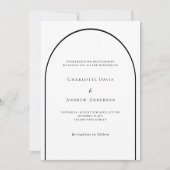 Invitation Arche noire blanche mariage moderne (Devant)