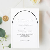 Invitation Arche noire blanche mariage moderne luxe
