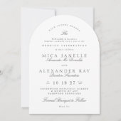 Invitation Arche officielle en calligraphie élégante gris fon (Devant)