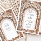 Invitation Arche ornate Mariage Filigree Gold de luxe