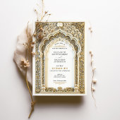 Invitation Arche ornate Mariage Filigree Gold de luxe