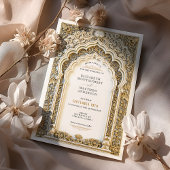Invitation Arche ornate Mariage Filigree Gold de luxe
