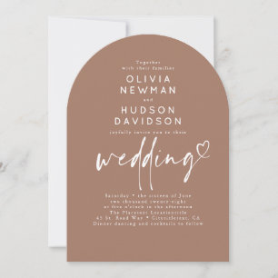Invitation Arche photo Brown minimaliste Mariage