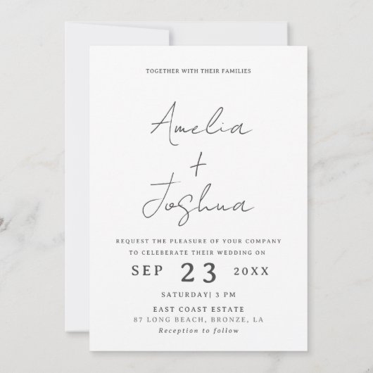 Invitation Arche photo calligraphie avec code QR dans (Dos)