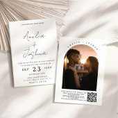 Invitation Arche photo calligraphie avec code QR dans