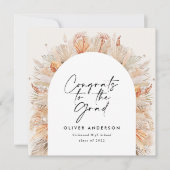 Invitation Arche photo de grade en terre cuite pampas botaniq (Devant)