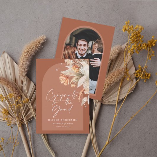 Invitation Arche photo de grade en terre cuite pampas botaniq