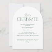 Invitation Arche photo minimaliste moderne Green Graduation P (Dos)