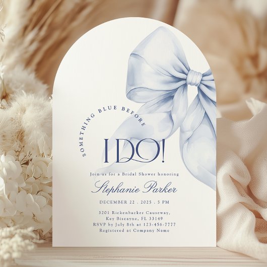 Invitation Arche quelque chose de Fête des mariées Bleu Bow