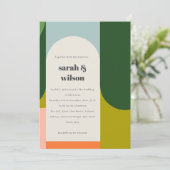 Invitation Arche rétro Super colorée Abstrait Mariage gras (Debout devant)