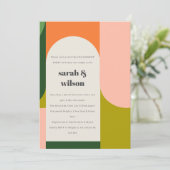 Invitation Arche rétro Super colorée Fiançailles Abstrait (Debout devant)