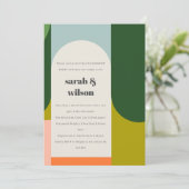 Invitation Arche rétro Super colorée Fiançailles Abstrait (Debout devant)