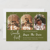 Invitation Arche Romantique Sage Green Enregistrer La Date Co (Devant)