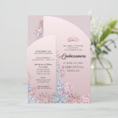 Invitation Arche rose or rousse rose ressort Quinceanera (Debout devant)
