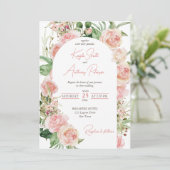 Invitation Arche rose rose rousse rose rose floral invite (Debout devant)