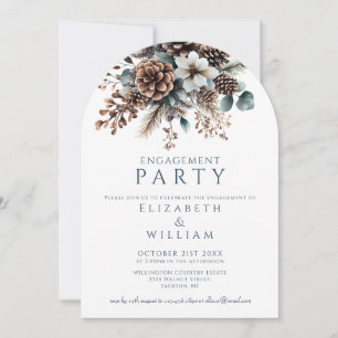 Invitation Arche Rustique Floral Pinecone