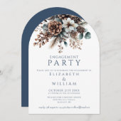 Invitation Arche Rustique Floral Pinecone (Devant / Derrière)