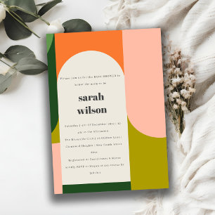 Invitation Arche Super colorée Baby shower Abstrait