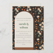 Invitation Arche Super de rouille foncée Retro Arch Fiançaill (Devant / Derrière)