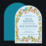 Invitation Arche sur mesure à Bat mitzvah de couronne de fleu<br><div class="desc">Carte parfaite pour annoncer une bar mitzvah, bat mitzvah ou autre célébration juive ! L'art fait main pour vous ! ENTIÈREMENT PERSONNALISABLE ! Cliquez sur "Personnaliser" ci-dessus pour modifier le texte. Cliquez sur "modifier à l'aide de l'outil de conception" pour ajuster les polices, les couleurs et les placements. Vous pouvez...</div>