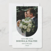 Invitation Arched Greenery White Rose Photo Wedding (Devant)
