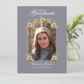 Invitation Arched Periwinkle Floral Graduation (Debout devant)