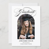 Invitation Arched Photo and Script Graduate Announcement (Devant)