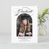 Invitation Arched Photo and Script Graduate Announcement (Debout devant)