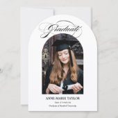 Invitation Arched Photo and Script Graduate Announcement (Devant)