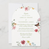 Invitation Arched Wildflower Wedding (Devant)