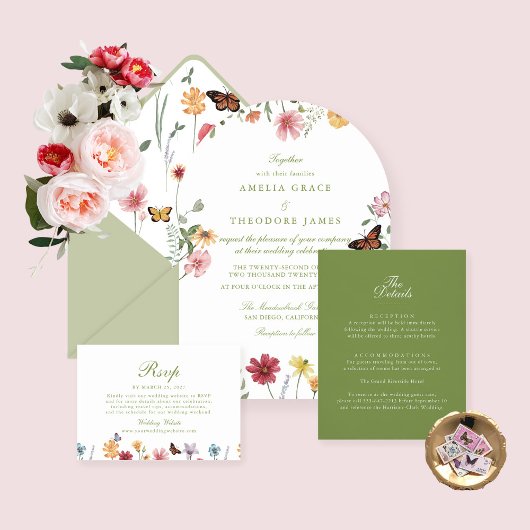 Invitation Arched Wildflower Wedding