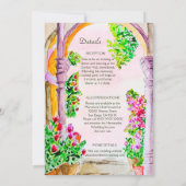 Invitation Arches d'aquarelle Bougainvillea Mariage floral (Dos)