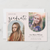 Invitation Arches d'or | Blush Photo Calligraphy Graduation (Devant)
