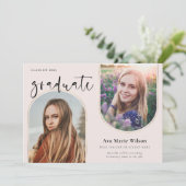 Invitation Arches d'or | Blush Photo Calligraphy Graduation (Debout devant)