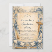 Invitation Architect Graduation Blueprint Design (Devant)