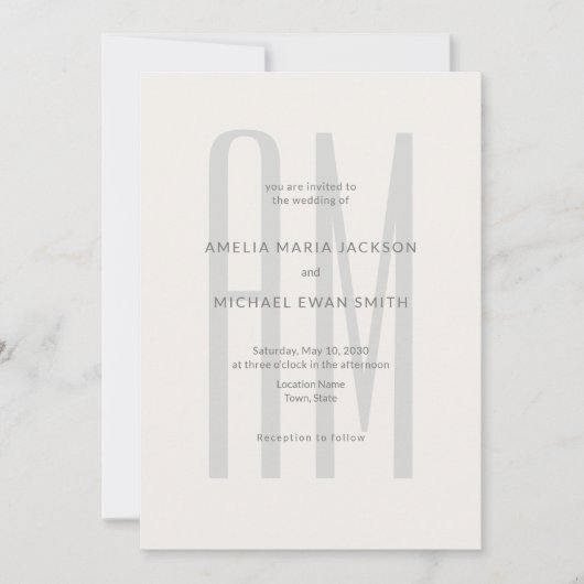 Invitation Architectural Monogram Minimal  (Devant)
