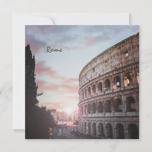 Invitation Architecture antique Rome coucher de soleil ville (Devant)