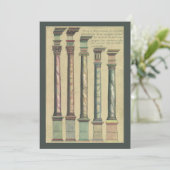 Invitation Architecture Renaissance vintage ; Fête de retrait (Debout devant)