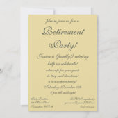 Invitation Architecture Renaissance vintage; Parti de la retr (Dos)