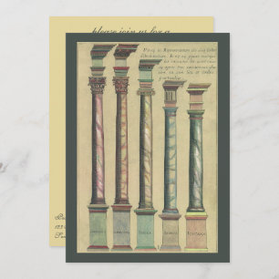 Invitation Architecture Renaissance vintage; Parti de la retr