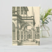 Invitation Architecture Vintage, Cour intérieure romaine avec (Debout devant)