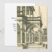 Invitation Architecture Vintage, Cour intérieure romaine avec (Devant / Derrière)